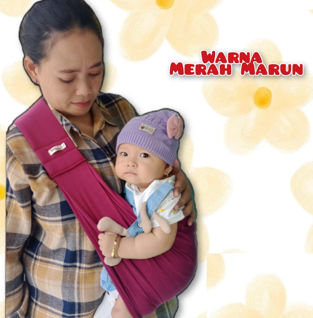 Gendongan Bayi samping Instan Geos Busa Premium 1 Layer Polos Full Warna Terbaru