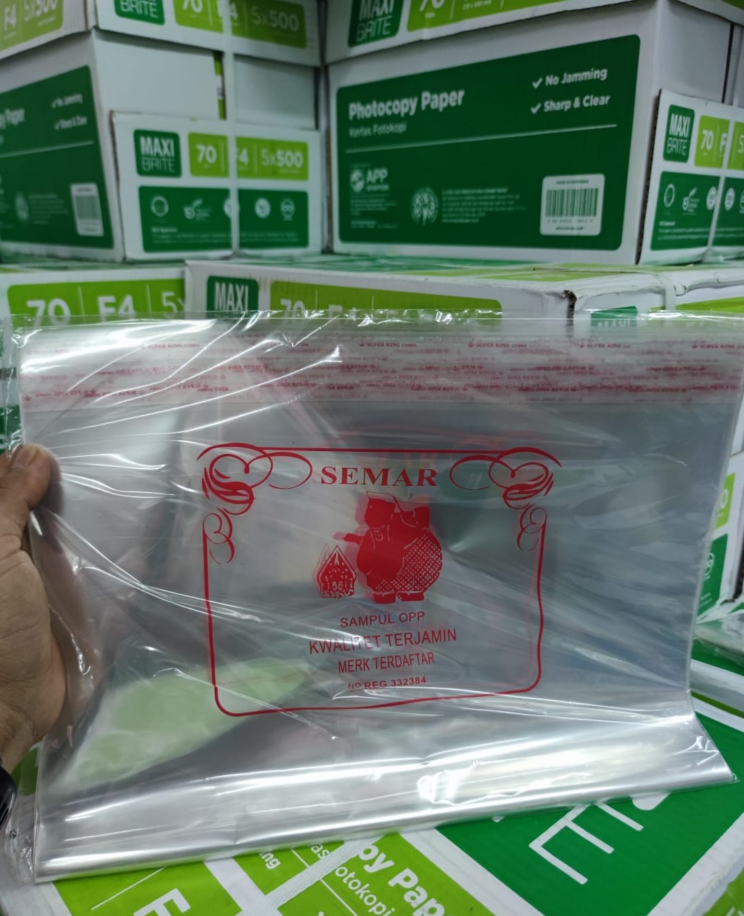 Sampul Buku Tulis Mika & Plastik OPP Ukuran Folio Kwarto LKS Boxy