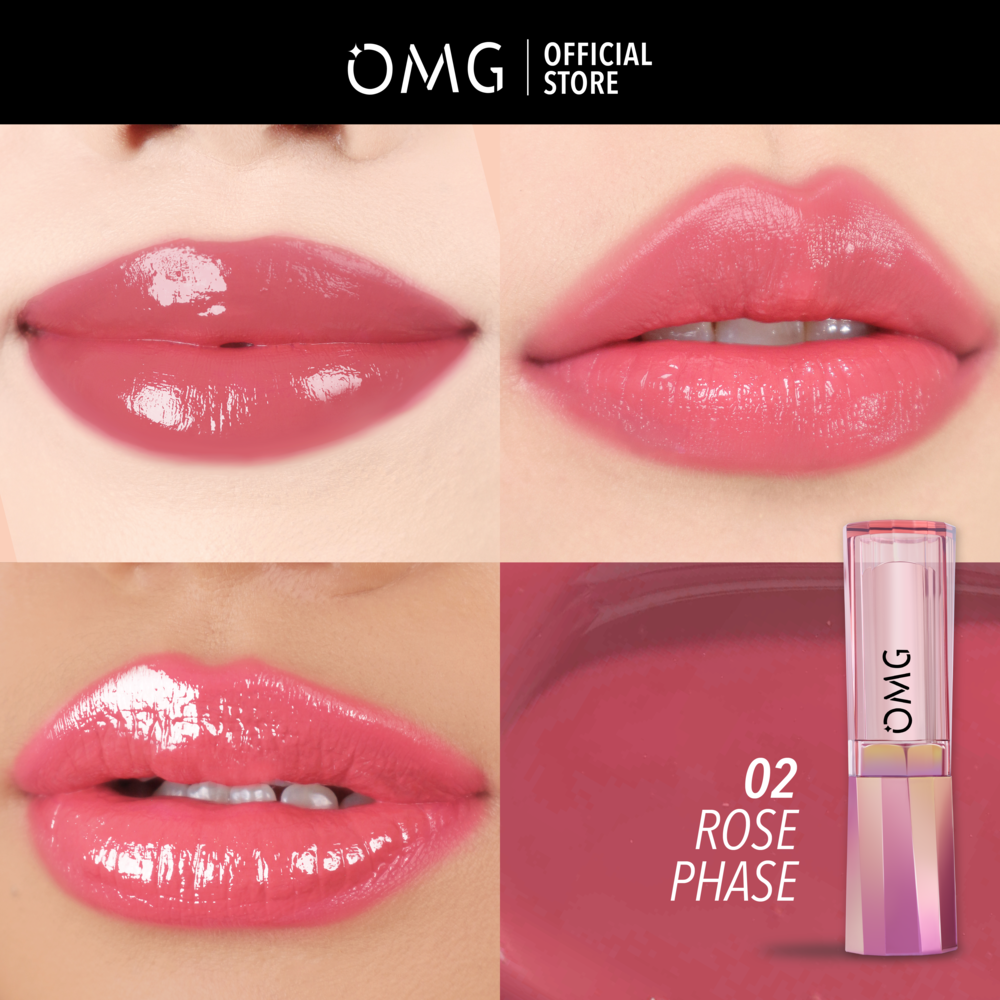 OMG OH MY GLAM Gloss Up Tinted Lip Balm 3.5 g – Hydrating Color Butter Lip Balm Warna Intens Taha...
