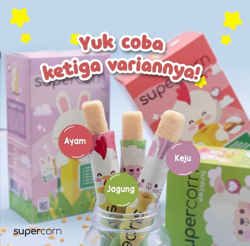 SUPERCORN STICK JAGUNG - CEMILAN ANAK SEHAT NON MSG ECER 1PCS