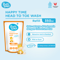 Pure Baby Happy Time Head to Toe Wash Refil 350 mL - Sabun Shampo 2 in 1 dengan Bahan Alami - Exp: 06.2027