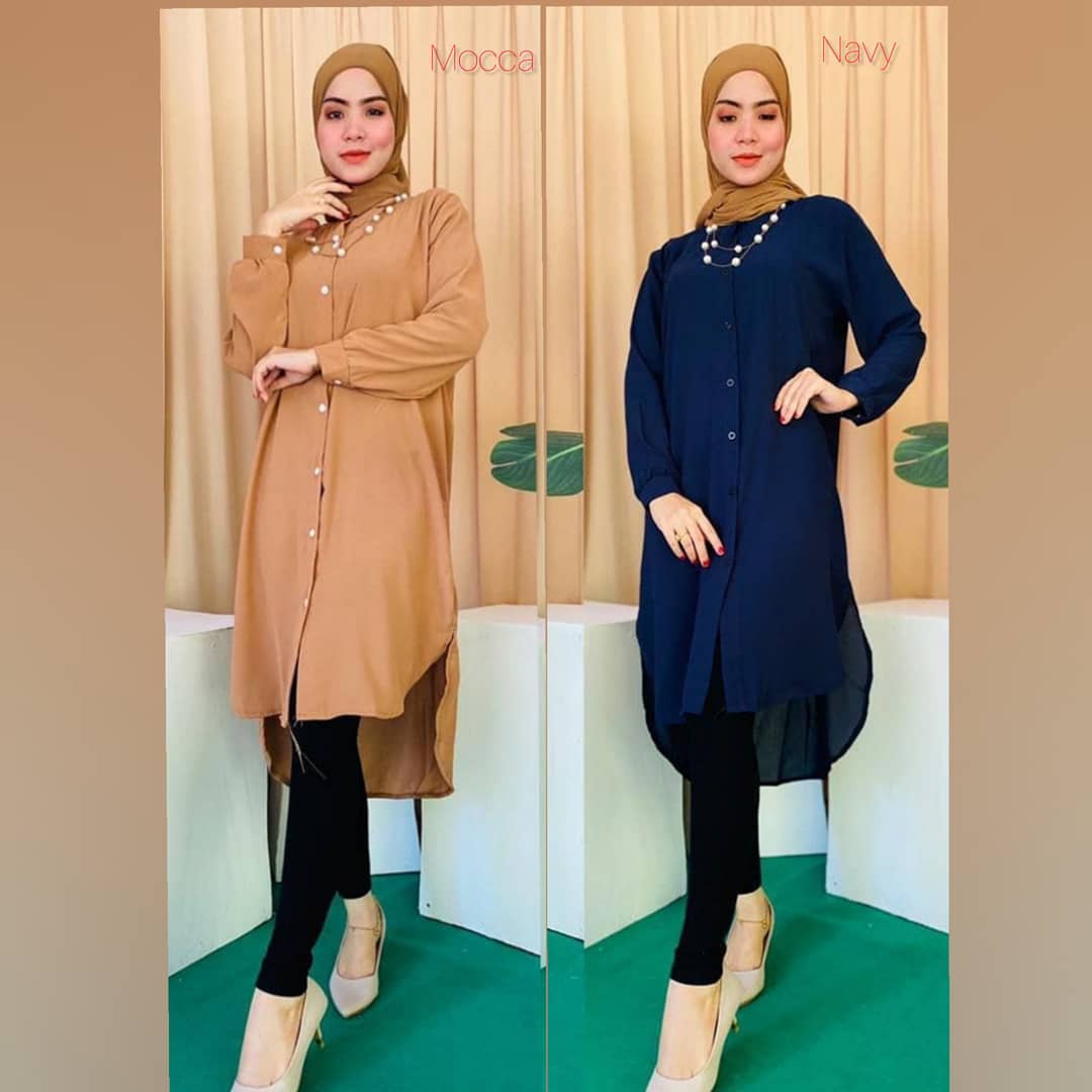 Baju Muslim Modern FARIDA TUNIK KF MANGGO CRAPE Tunik Wanita Terbaru 2021 Tunik Wanita Jumbo Tunic Tunik Kekinian Viral BEST SELLER