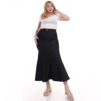 P&G JEANS - Rok Mermaid Denim Skirt Panjang Wanita Karet Melar