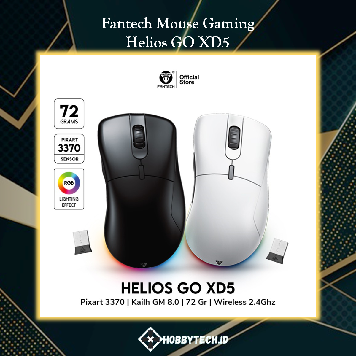 Fantech HELIOS GO XD5 Wireless Mouse Gaming RGB Dual Mode PIXART 3370