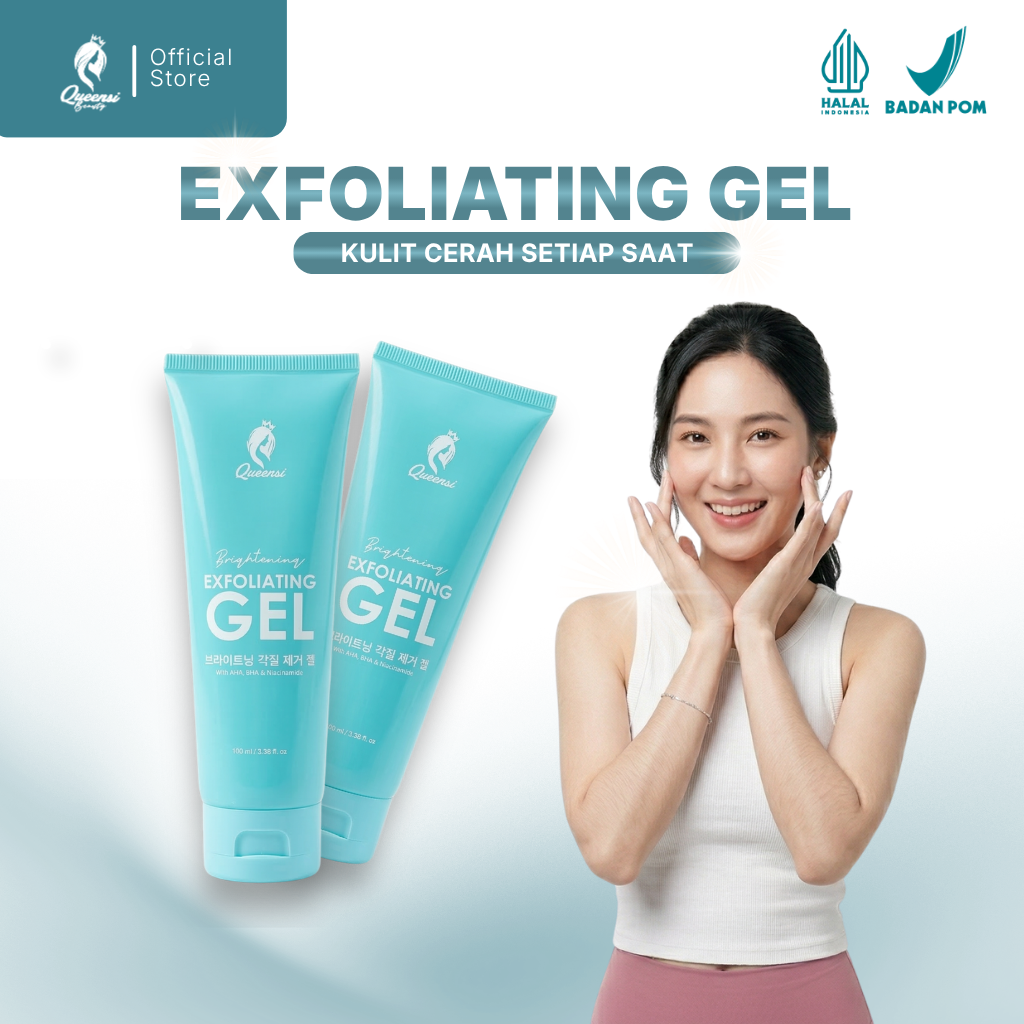 Queensi Gel Exfoliasi Membersihkan dan Mencerahkan Kulit
