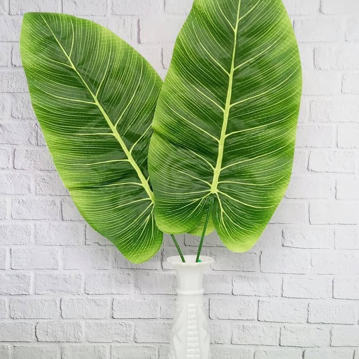 Daun Talas Artificial Pakis Palem Keladi Pisang Monstera Plastik Dekorasi Hiasan Foto Rustic