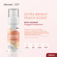Deorex Body Odorizer Spray Extra Bright Peach Scent 60 ML Pengganti Deodorant Antiperspirant Brightening Solusi Bau Badan dan Keringat Berlebih