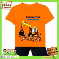 Setelan Kaos Anak Laki Laki Lengan Pendek Motif Beco Orange Bahan Adem 1-10 Tahun Dkidzland
