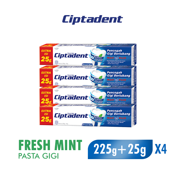 [Paket isi 4] Ciptadent Pasta Gigi Maxi 12 Plus Jumbo Size 225gr