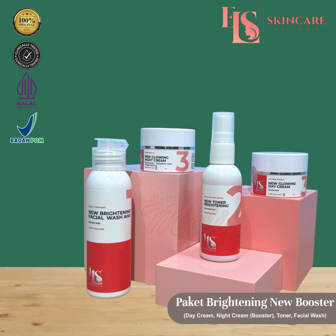 CREAM WAJAH GLOWING BPOM LS SKINCARE (ELSTM) BASIC SERIES BOOSTER PAKET LENGKAP