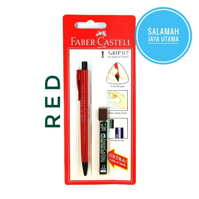 Pensil Mekanik 07 2B Opaque Faber Castell FREE Refill (Red Barrel)