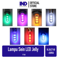 IND Onderdil Lampu Sein LED Jelly Universal T10 T 10  6 TitikStrobo Kedap Sen Ritting Riting Speedometer Senja Kilometer Flash Kota Mundur KM Motor Mobil Kabin Kedip Diam Biru Ice Blue Hijau Merah Putih Pink Kuning