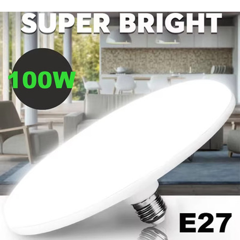 COD E27 Lampu LED 20-100W Lampu LED Ampoule Lampu LED Putih Dingin Untuk Rumah Dapur Kamar Tidur Garasi/ E27 LED Bulb 20-100W UFO Foco LED Lamp