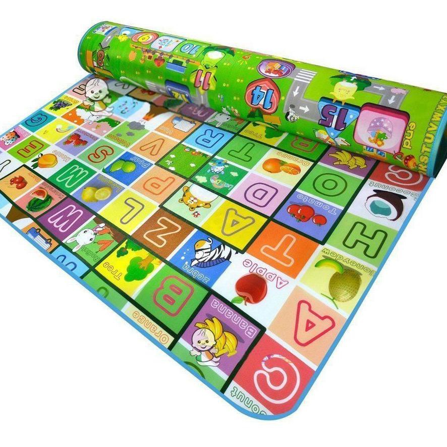 KARPET LANTAI FOAM bolak-balik Tebal 7 Mili Semua Ukuran Jumbo Sedang Mini Motif Karakter ( Random )