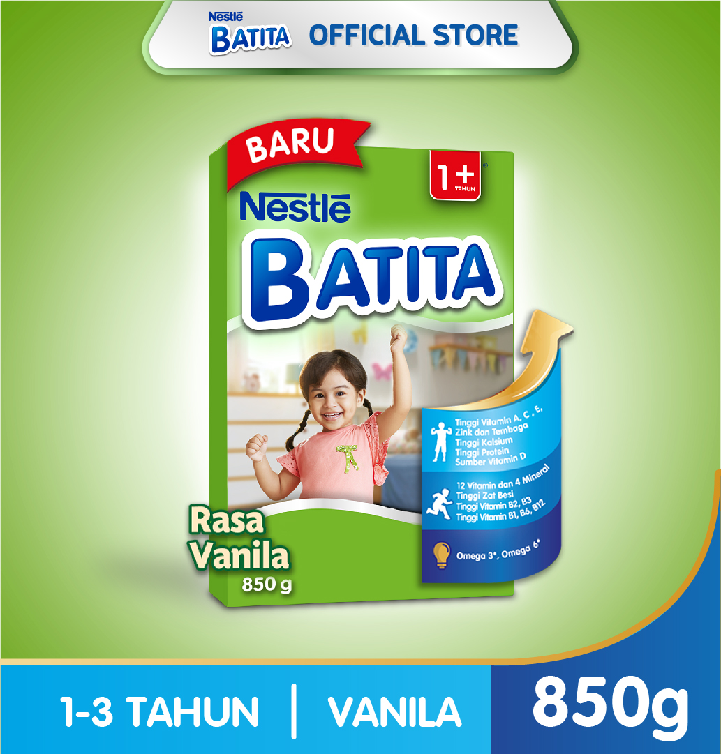 NESTLE BATITA 1+ Rasa Vanilla Susu Pertumbuhan Anak 1-3 Tahun Box 850g
