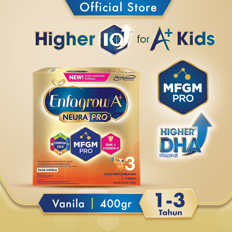 Enfagrow A+ 3 Susu Formula Anak 1-3 Tahun Rasa Vanila 400gr
