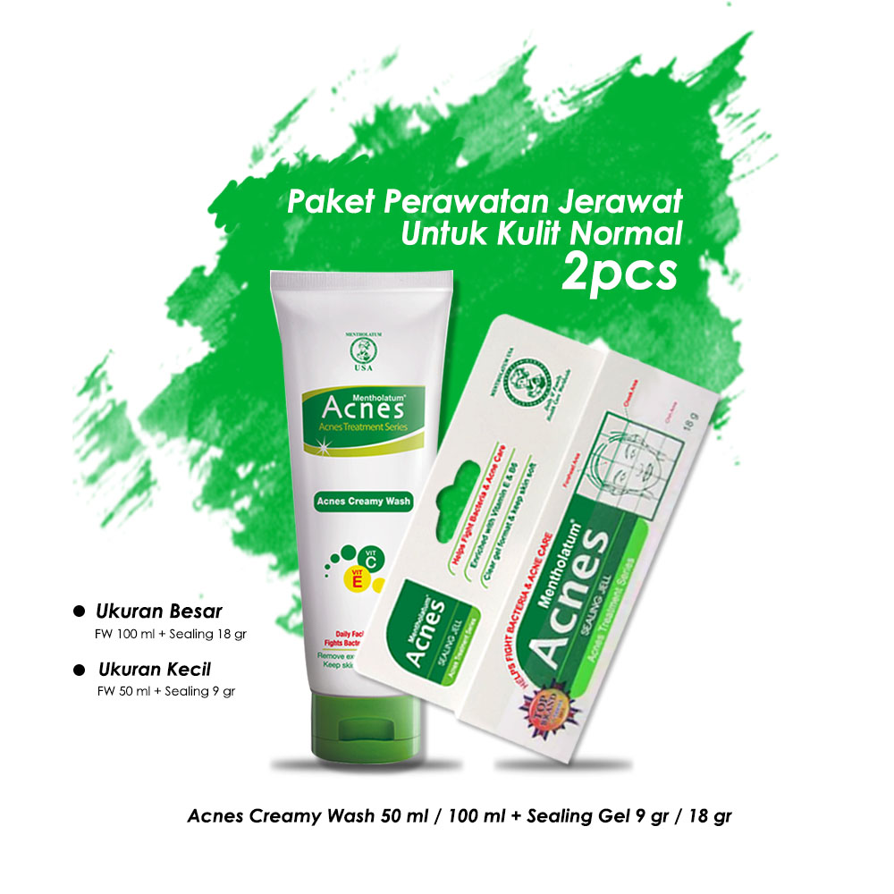 Paket Trial Kit Acnes 2 pcs - Perawatan Jerawat (Creamy Wash + Sealing Gel)
