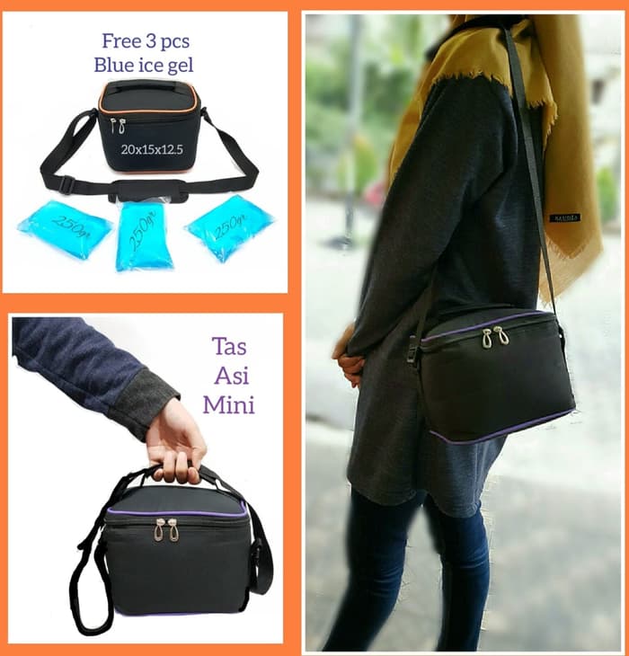 Paket Murah Tas Asi Polos Cello + Blue Ice Gel - Cooler Bag Asi Perah