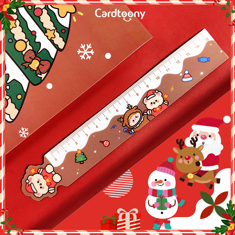 Penggaris Natal Magnet Lentur Santa Claus Snowman Christmas Ruler Xmas Cute Lucu Imut Kado Hadiah