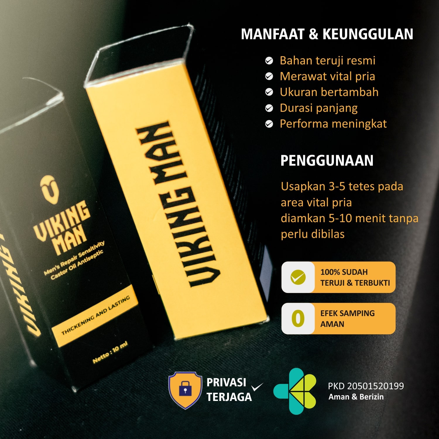 Viking Man Obat Jarak Original Mayapulut Minyak Oil Pria