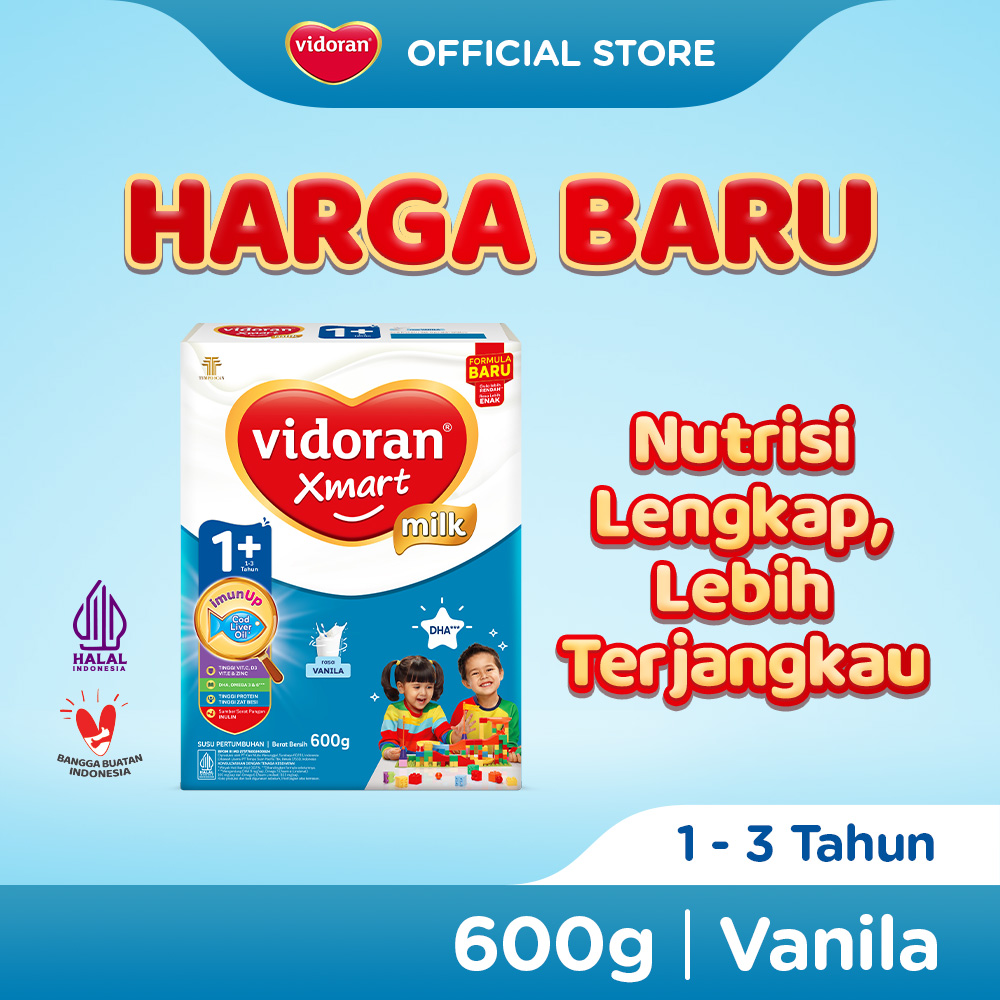 Vidoran Xmart 1+ Imun Up Susu Formula Vanilla 600 G - Exp : 03.2027