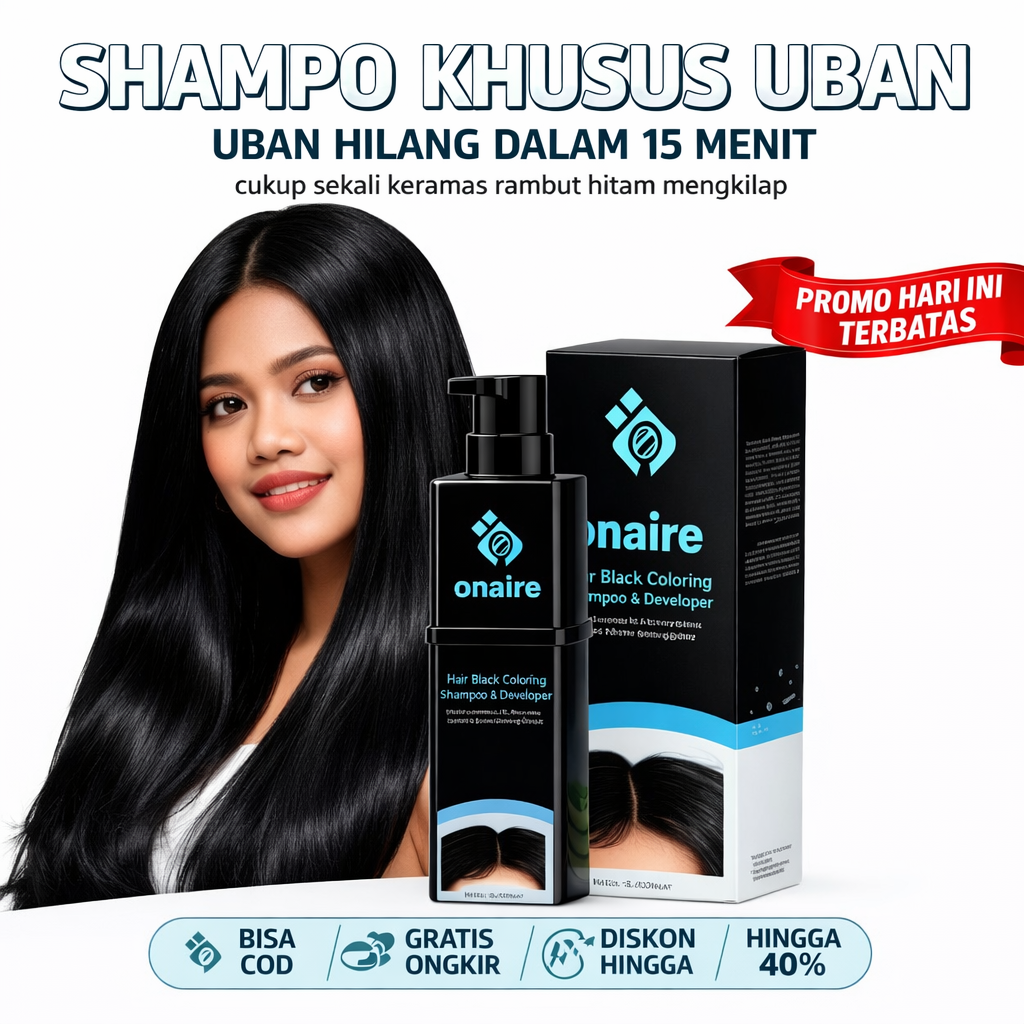 ONAIRE Hair Coloring Shampoo Penghitam Rambut Uban Penghilang Uban Pewarna Rambut Uban