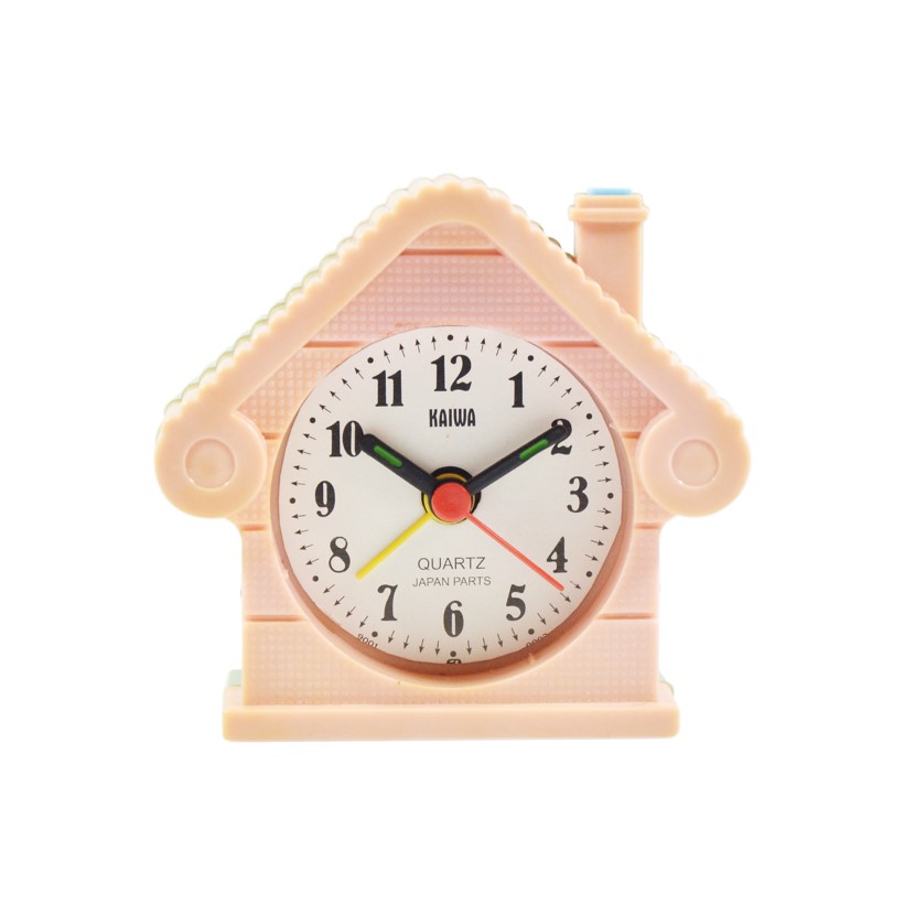 Jam Meja Weker Alarm Anak Bentuk Rumah Warna Warni Warna RANDOM Free Baterai
