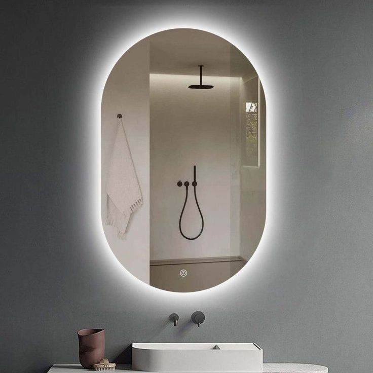 Cermin Dinding Estetik Gantung / Kaca aesthetic Mirror Wall / Perlengkapan Hiasan Kamar / Meja rias lampu led - Kalasatis Blue Kado Pink