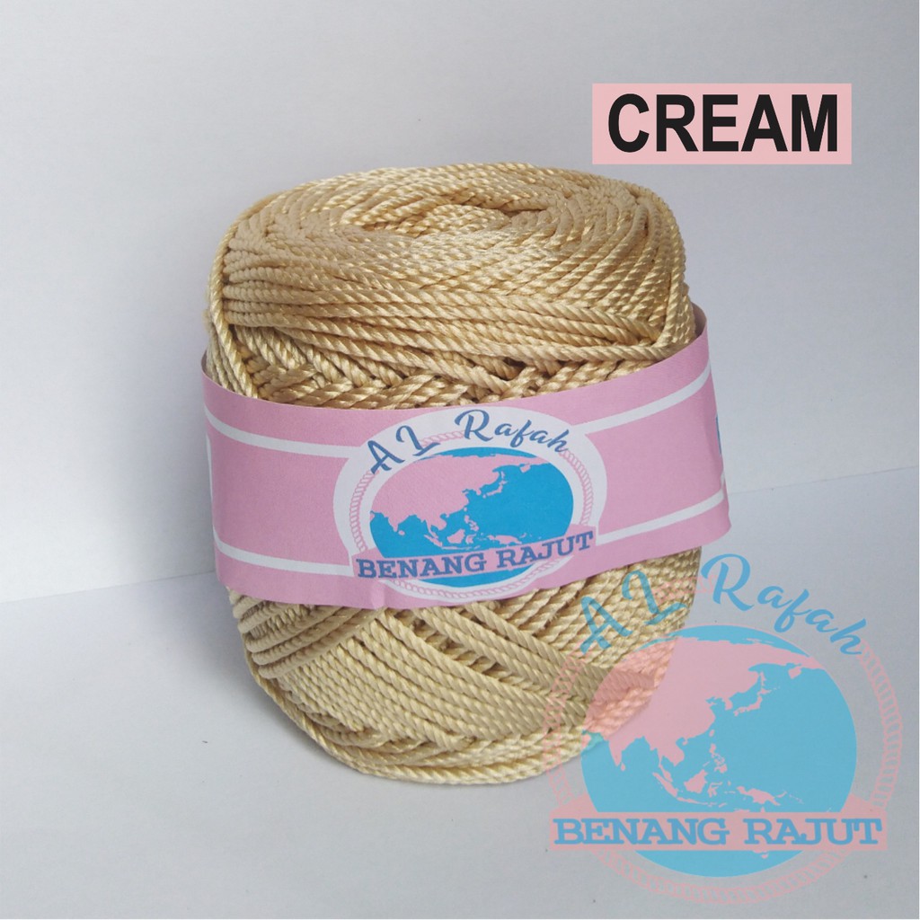 BENANG RAJUT POLY KILAP SERI CREAM