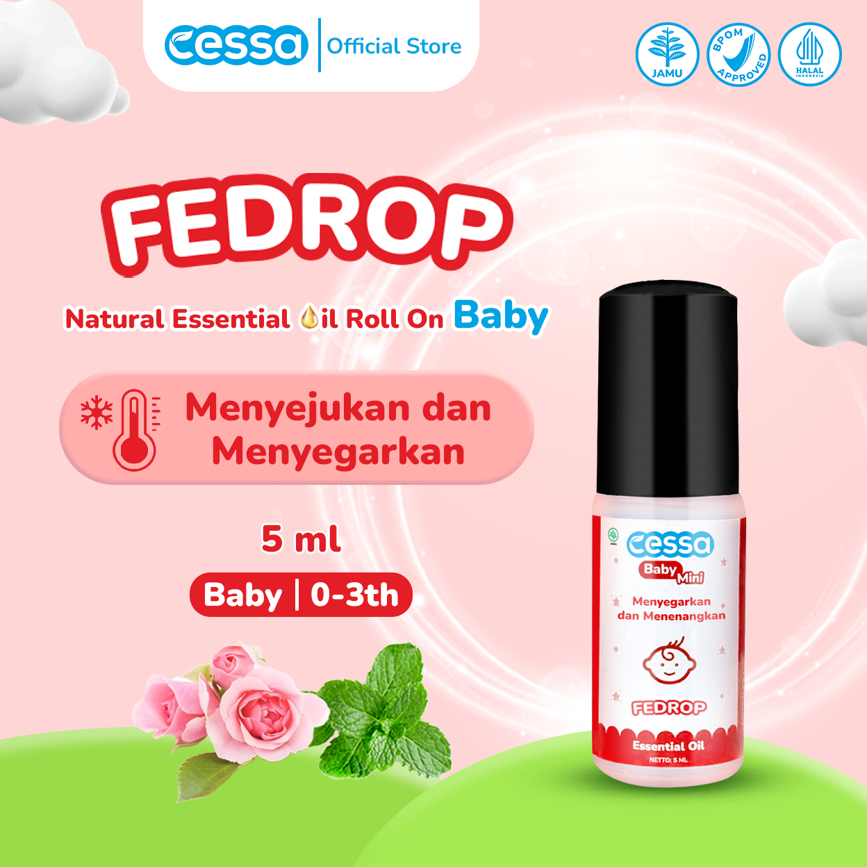 Cessa Baby Fedrop 5 Ml - Natural Essential Oil Menyejukkan & Menenangkan