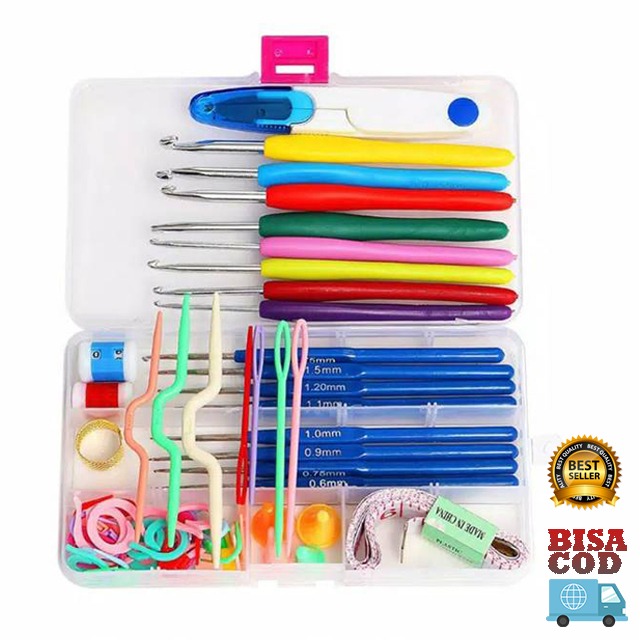 58 Pcs Alat Rajut Set / Hakpen Set / Perlengkapan Rajut Set / Jarum Rajut Set