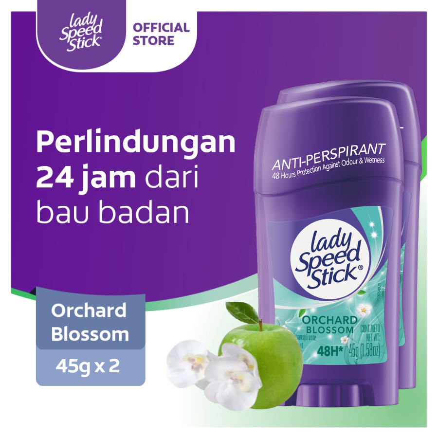 Lady Speed Stick Orchard Blossom Deodorant/Deodoran 45gr x 2