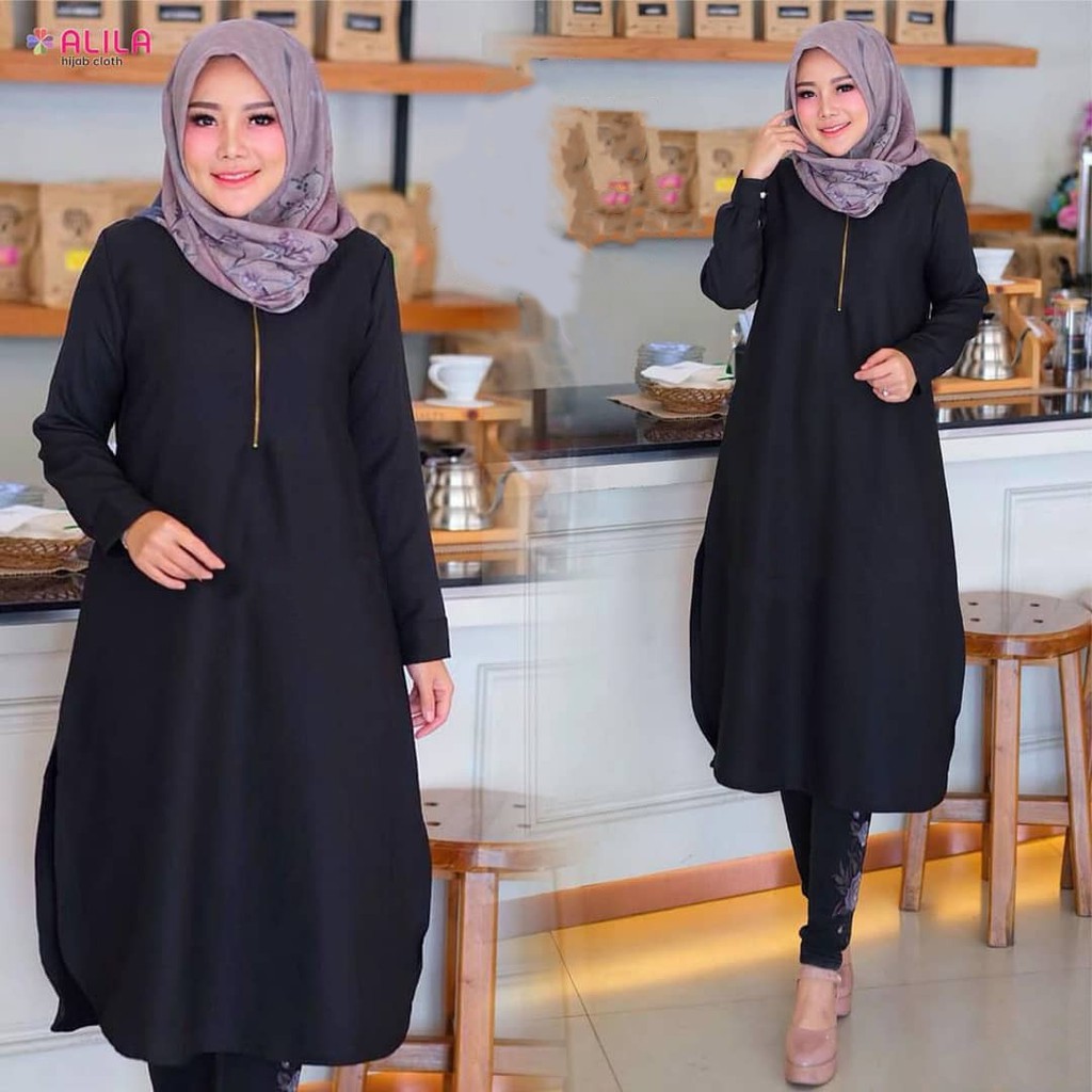 Baju Muslim Modern PIXIE TUNIK Bahan MOSSCRAPE RESLETING DEPAN BUSUI Pakaian Wanita Atasan Tunik Remaja 2020 Kekinian Tunik Muslim Terbaru Trendy Simple Tunik Terbaru Wanita Tunik Import Murah Tunik Lengan Panjang Tunik Muslimah Tunik OOTD