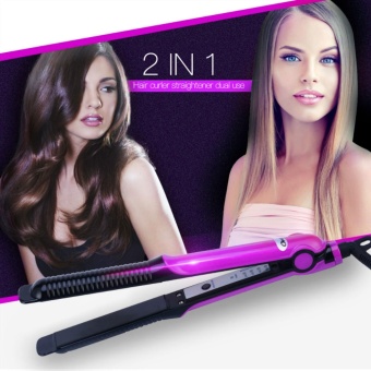 2 In 1 Pelurus Rambut Pengeriting Rambut Suhu Bisa Disesuaikan Hair Styling Tools Aehs248rq-Intl