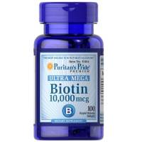Biotin 10000 mcg Puritans Pride Vitamin Penumbuh Rambut & Bulu - 100 softgel