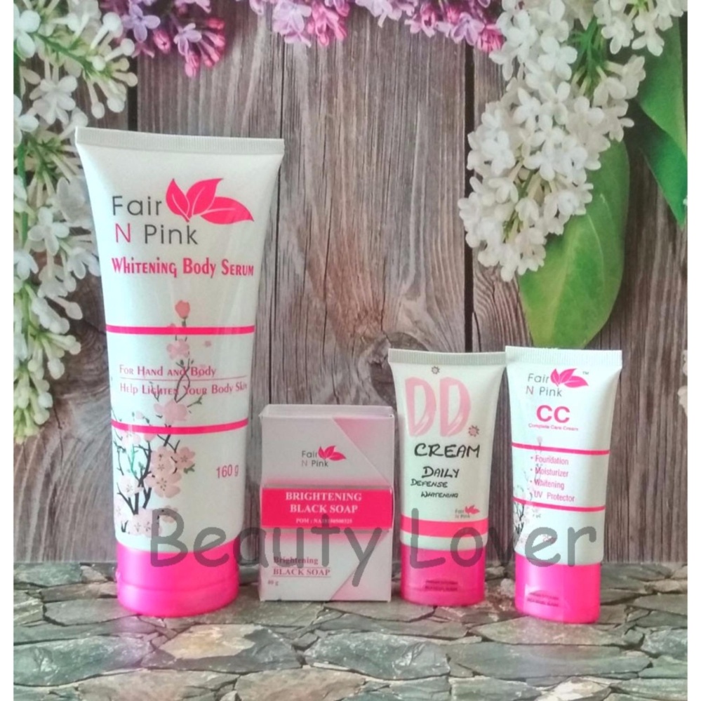 Fair N Pink Paket Cc Cream Body Serum Soap Spec dan Daftar Harga Hot Deals Fair N Pink Paket Lengkap 4 in 1 CC Cream DD Cream