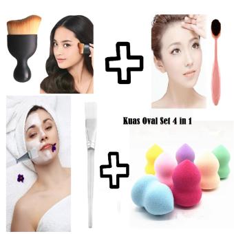 Lucky Praktis New Kuas Rias Oval 4 Buah #1 Set Sikat Gigi