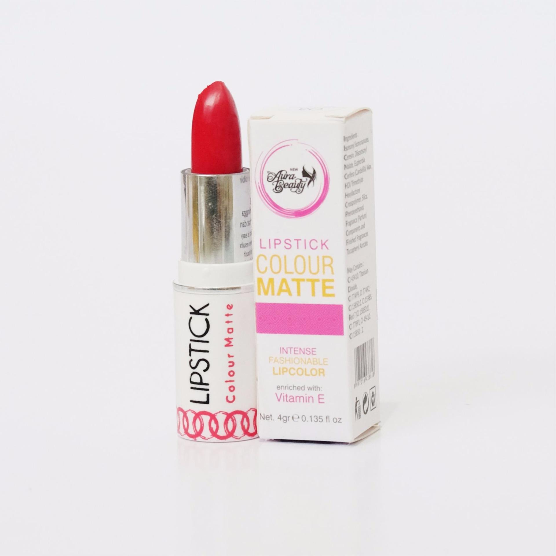 Aura Beauty Lipstick Matte Red Daftar Harga terbaik Terkini dan Review of Lipstick Colour Matte Aura Beauty 04 Turn Red belanja murah Hanya Rp21