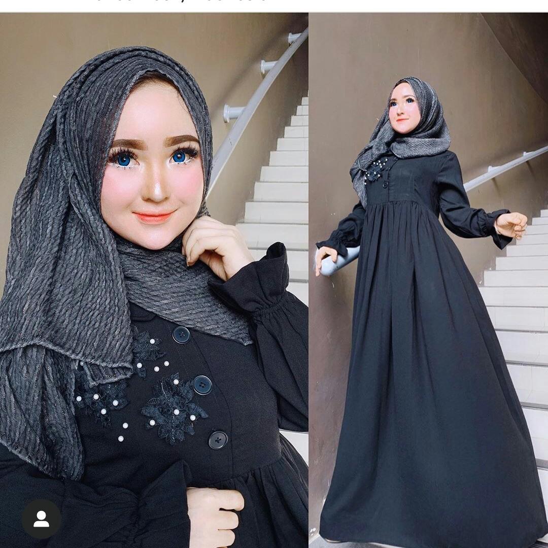 Baju Muslim Modern Gamis MELISA MAXY Bahan MOSSCRAPE Baju Gamis Terusan Wanita Paling Laris Dan Trendy Baju Panjang Polos Muslim Dress Pesta Terbaru Maxi Muslimah Termurah Pakaian Modis Simple Casual Terbaru 2019