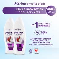 Marina UV White Hand & Body Lotion E Collagen Astaxanthin [460 ml / 2 pcs] - Exp : 06.2027