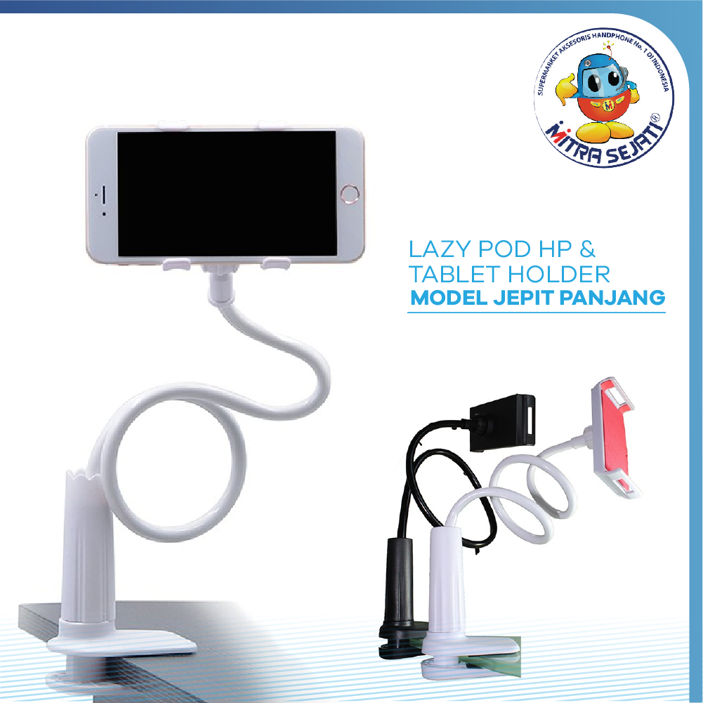 Lazy Pod HP & Tablet Holder Model Jepit Panjang bisa COD Murah-AHHPBLTJP