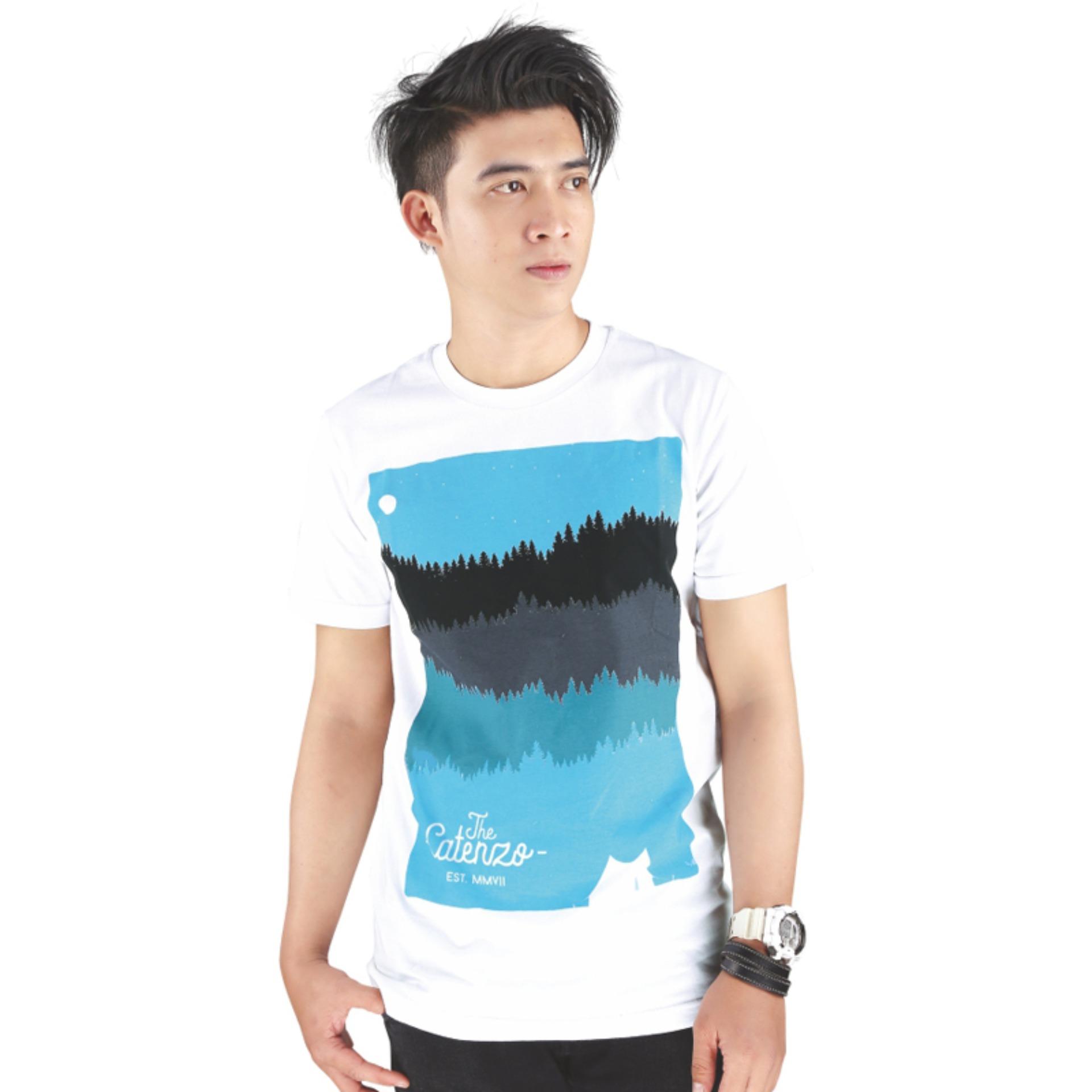 Catenzo Kaos Pria Oblong bahan cotton Bagus & berkualitas (Putih) PS 192