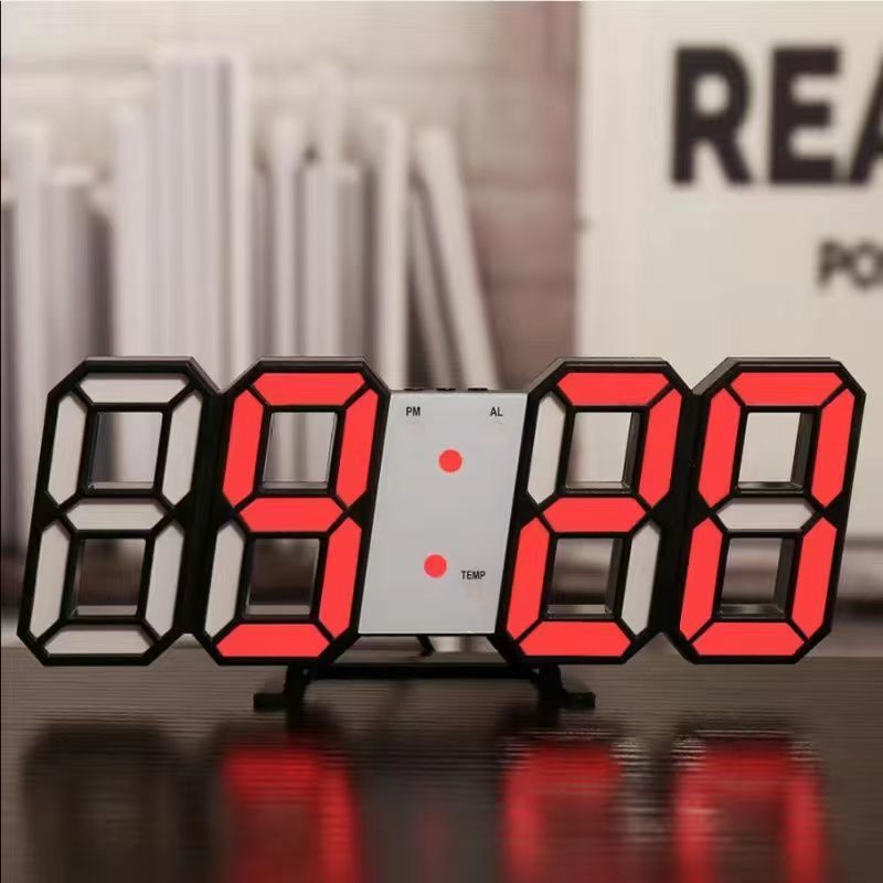 Jam Meja Led 3D/Jam Dinding Digital Led 3D Bentuk Angka Modern