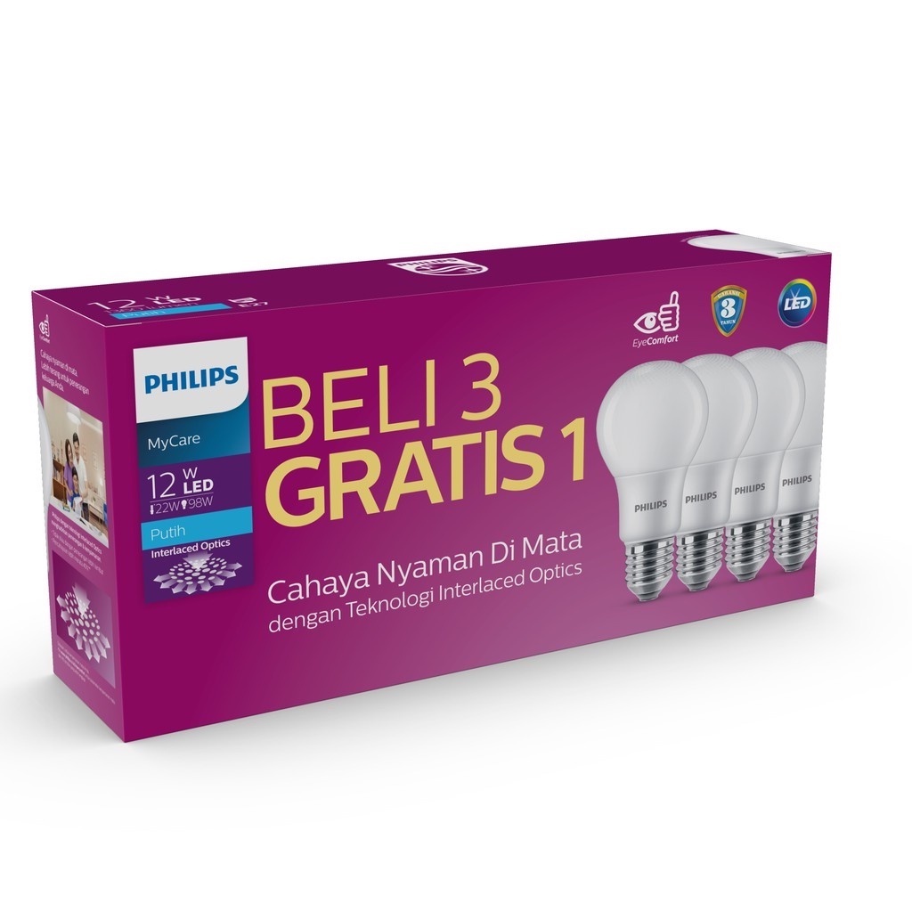 Lampu MultiPack MyCare LedBulb4W 6W 8W 12W 14.5W 4pcs 6500K Putih