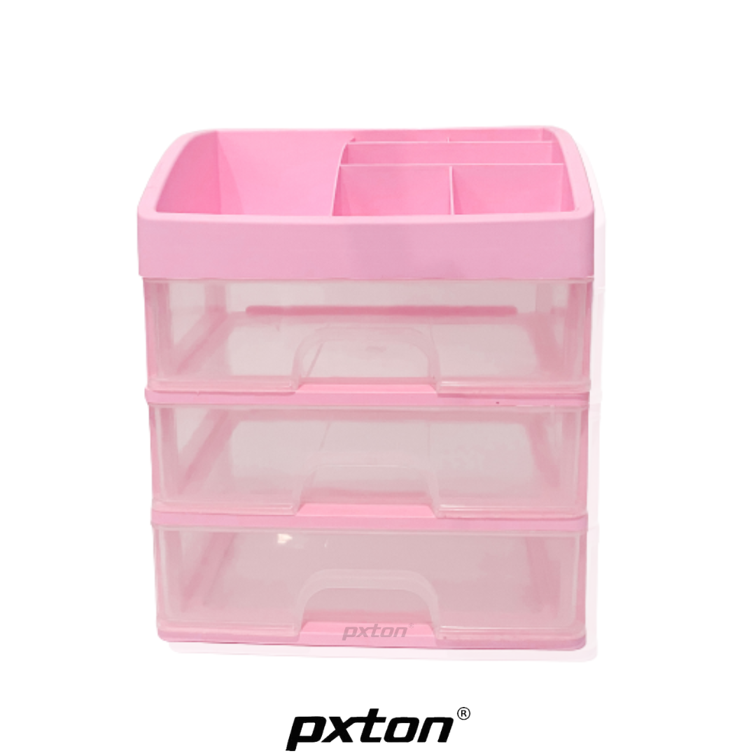 PXTON - Rak Kosmetik 3 Laci Rak Tempat Kosmetik / storage box / Rak / keranjang serbaguna / tempa...