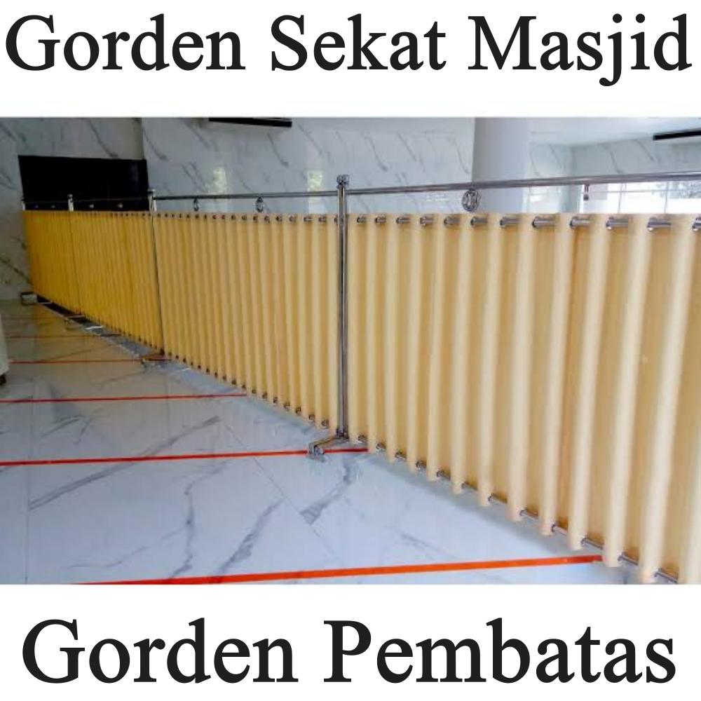 Gorden Sekat Ruangan Masjid Mushola Gorden Partisi ruangan Bahan Kain Blackout Tebal Panjang