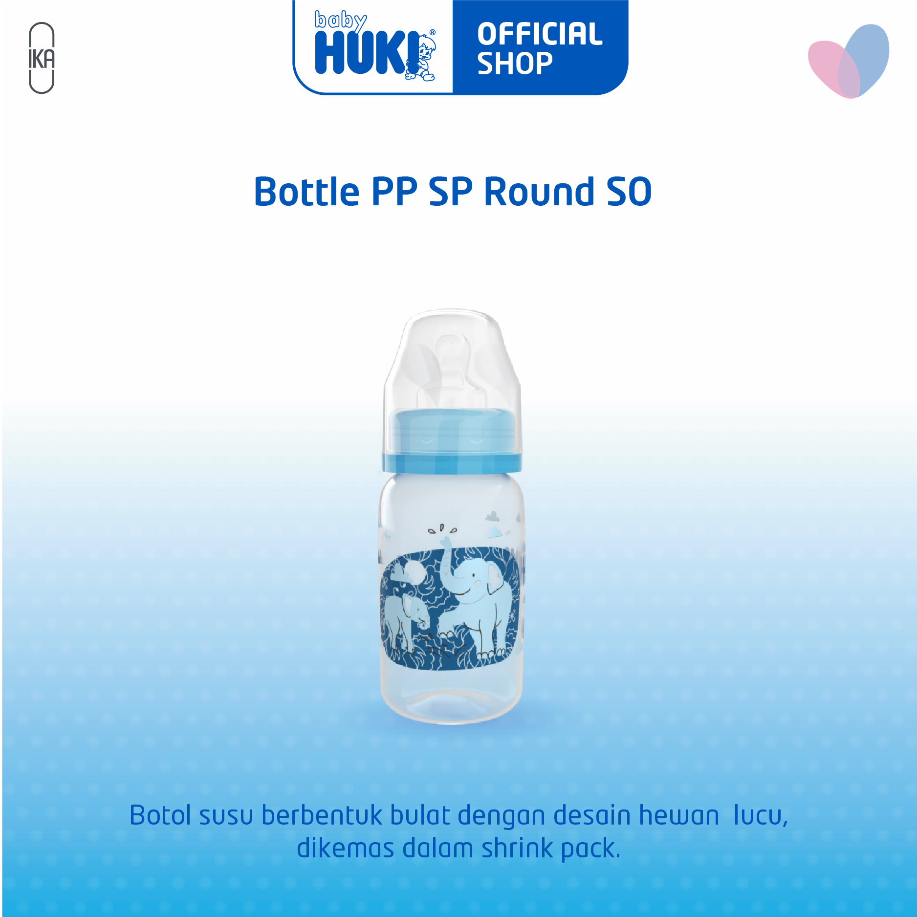 Baby Huki Botol PP SP Round 120ml - Seri Botol Baby Animal