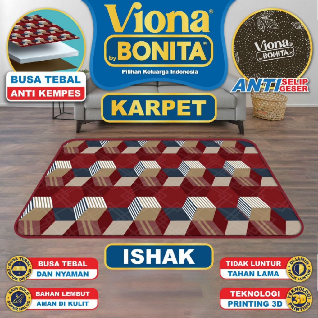 Viona By Bonita KARPET BUSA / KARPET MALAYSIA Dekorasi Kamar - SERI B ( TANPA TAS )