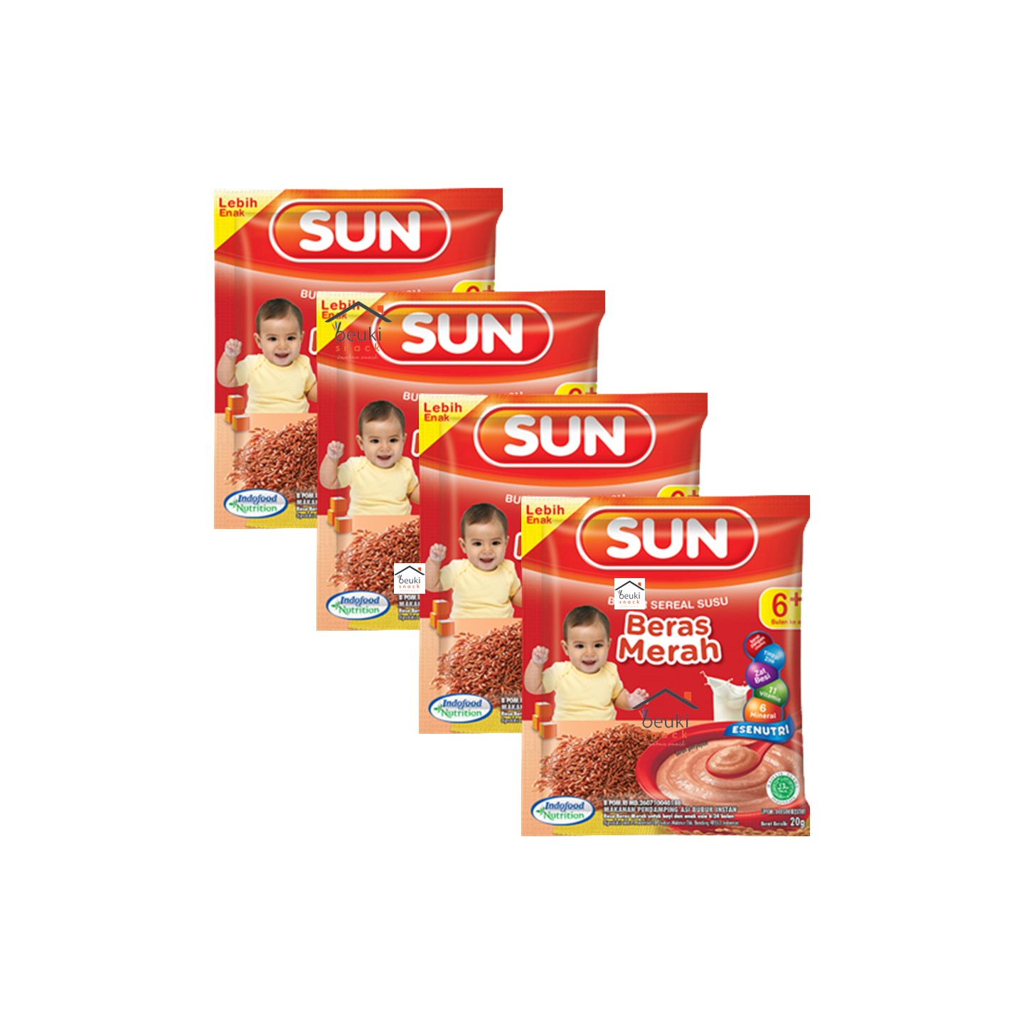4PCS Sun Bubur Bayi Kemasan Sachet Berbagai Varian Pilih Rasa
