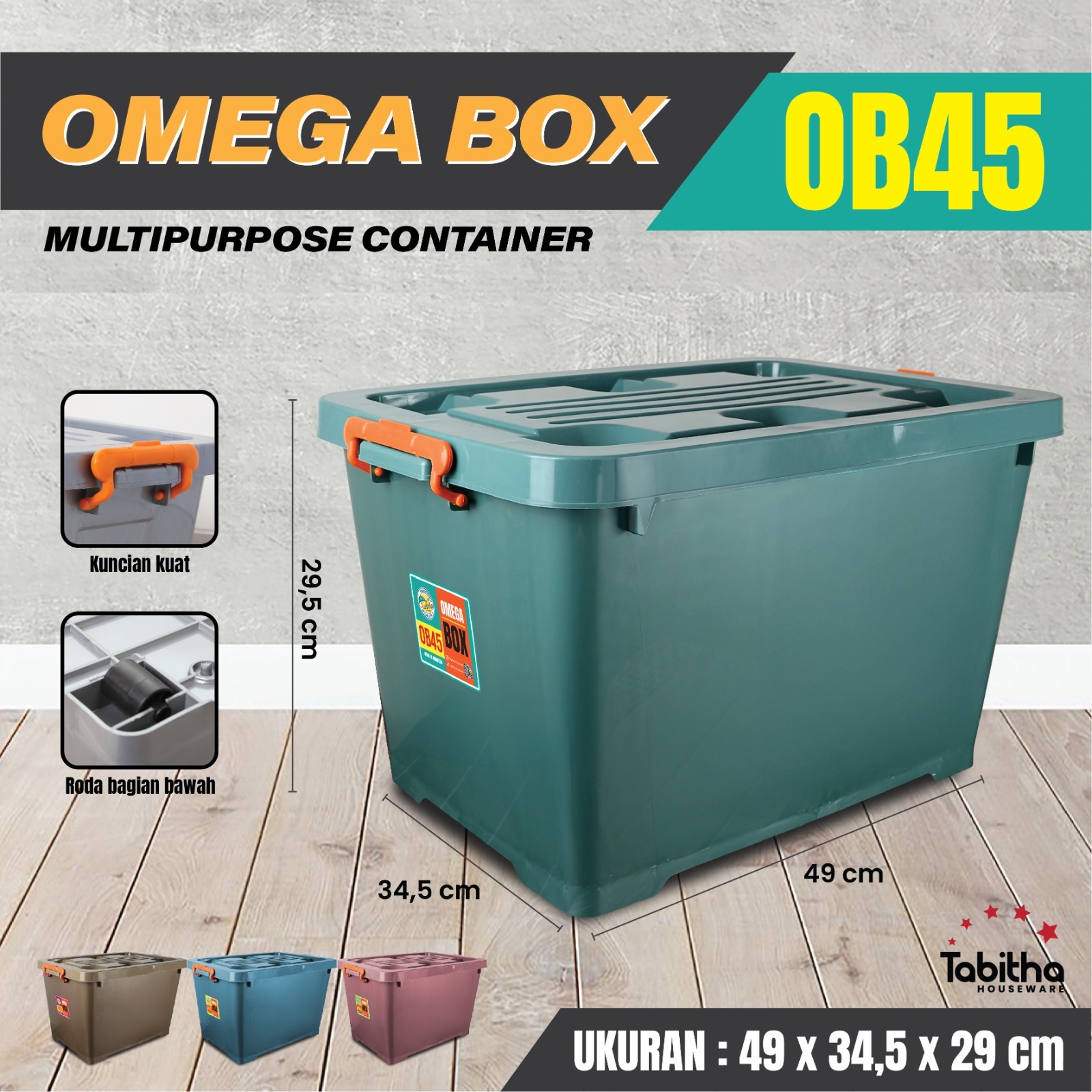 CONTAINER BOX RODA SERBAGUNA OMEGA BOX TABITHA (TBTACC)